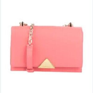 NWOT Emporio Armani Coral Pink Leather Chic Girlcore Edgy Girly Work Crossbody